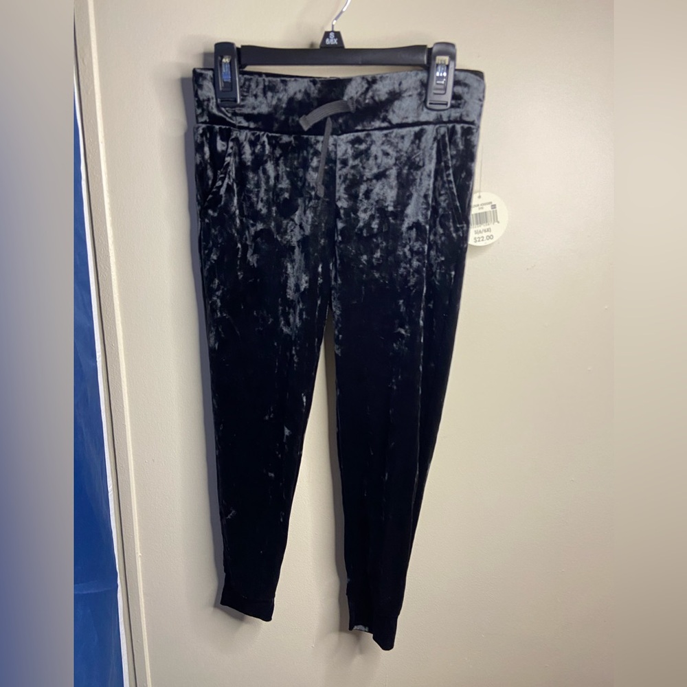 Colorful Planet New Black Velour Jogging Pants Girls Small (6/6X)